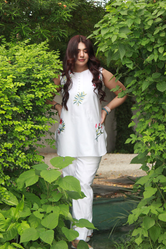 2-Piece Sleeveless Short Shirt with Trouser - STWS1