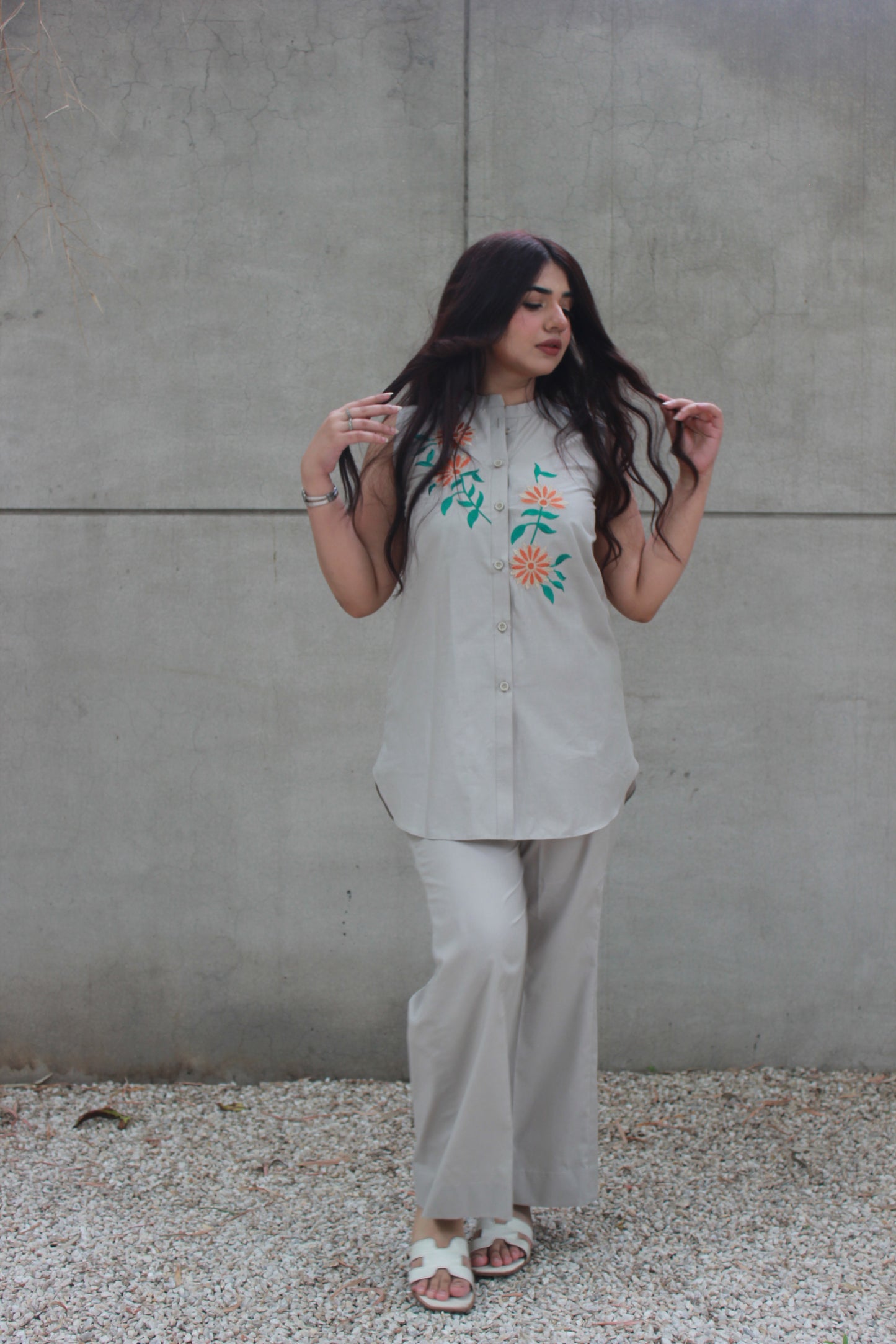 2-Piece Sleeveless Short Shirt with Trouser - STWS3