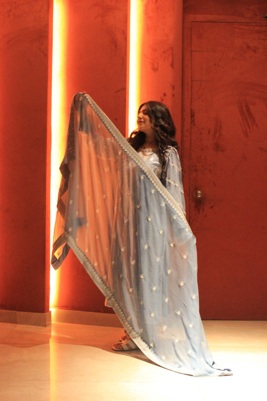 3-Piece Embroidered Stitched Linen Suit - SES5