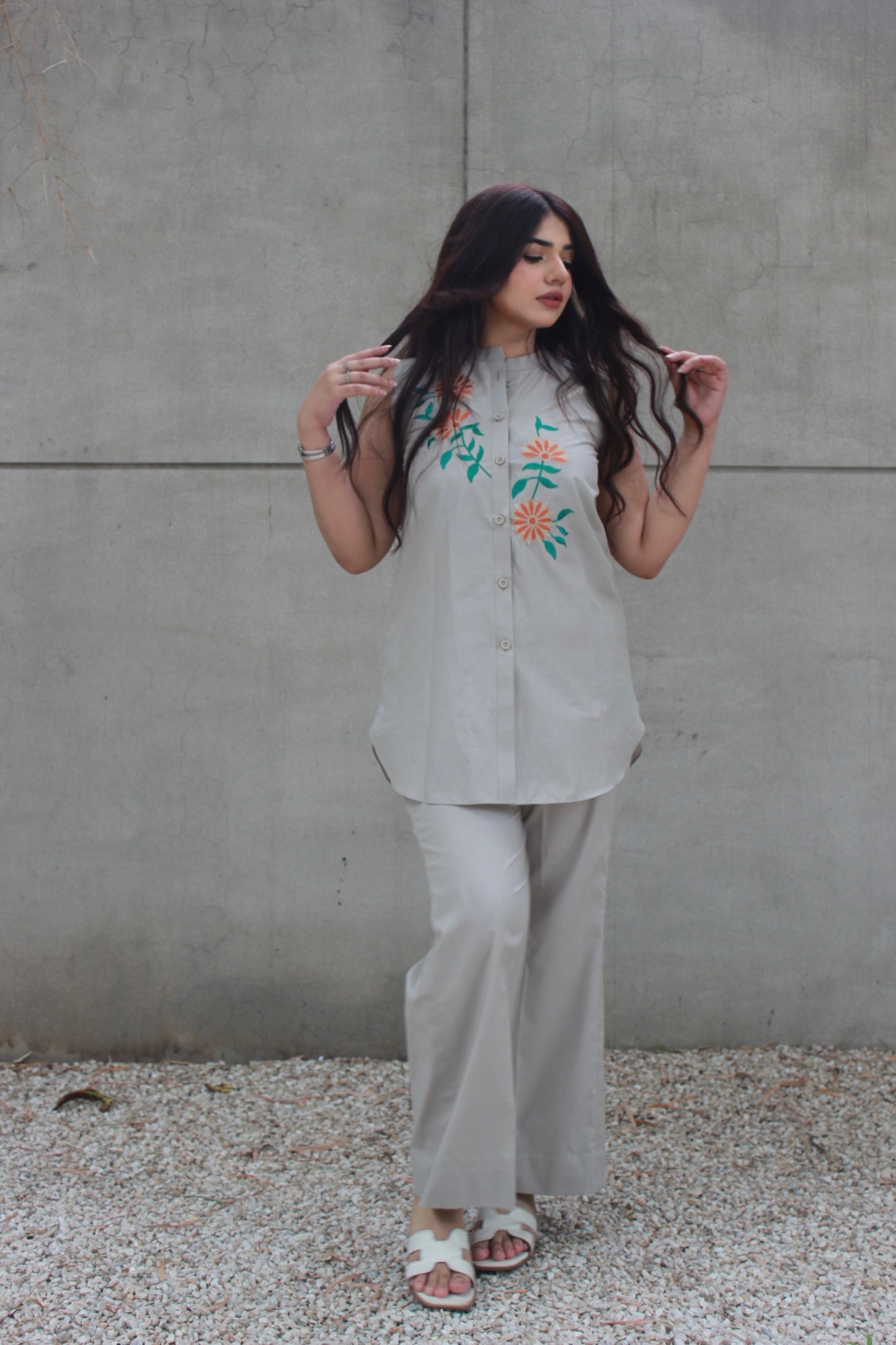 2-Piece Sleeveless Short Shirt with Trouser - STWS3