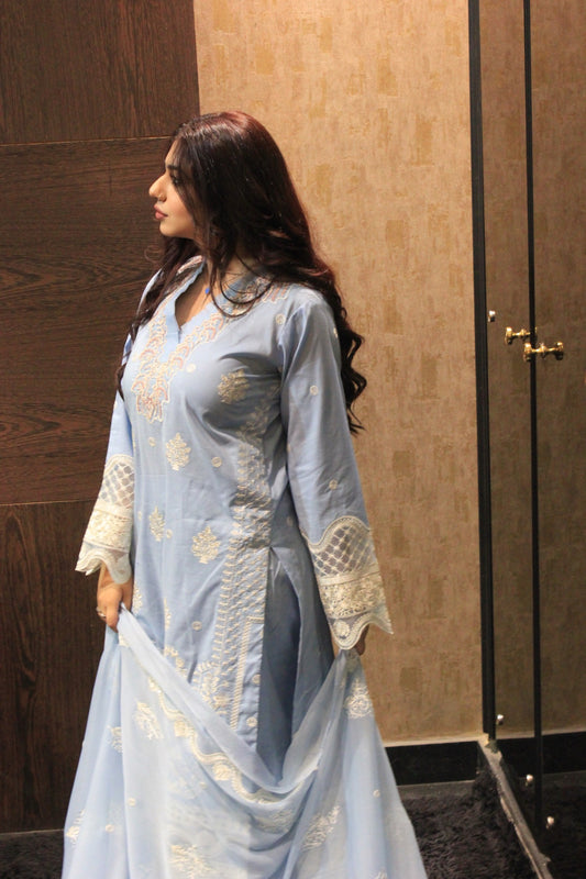 3-Piece Embroidered Stitched Suit - SES1